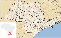 Localização de Orlândia em São Paulo
