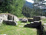 Crap Sogn Parcazi, mittelalterliche Burg- und Kirchenruine