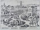 Frans Hogenberg, Splądrowanie Mechelen przez wojska księcia Alby 2 X 1572, przed 1590