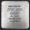 Stolperstein Uhlandstr. 38 Karpf Zysie Aron