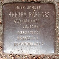 Stolperstein für Hertha Parnass