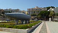 Submarino Peral en 2011 con la Muralla del Mar de fondo.