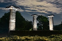 Temple in the night Temple of Hera in Olympia.jpg