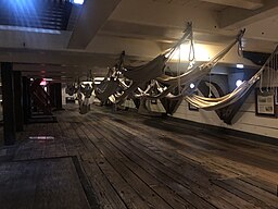 USS Constellation (1854) Hammocks below the gun deck