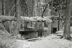 Задната част на бункер „Тип 10“, изграден по програмата „Лимес“