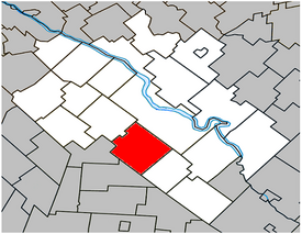 Location within Drummond Regional County Municipality.