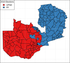 2016 Zambia Presidential Election Results by Constituency.svg