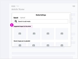 9. Add suggested images to the image search UI in Visual Editor.