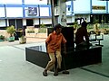 A railway gangman at Duvvada railway station