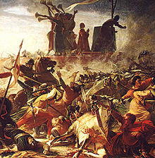 The defence of the Carroccio during the battle of Legnano (1176) by Amos Cassioli (1832-1891) BattagliaLegnano.jpg