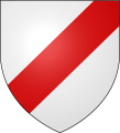 Argent a bend sinister gules