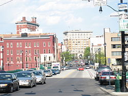 Looking east along the Court Street Bridge towards Downtown Binghamton, May 2007