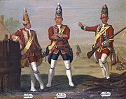 Grenadiers, 22nd and 24th Regiments of Foot, and 23rd Royal Welch Fusiliers