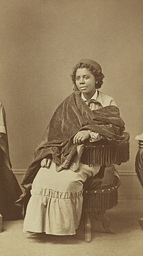 Photograph of Edmonia Lewis circa 1870, created by Henry Rocher, edited and nominated by Adam Cuerden.