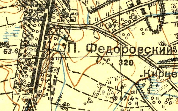 План деревни Фёдоровский Посад. 1931 год