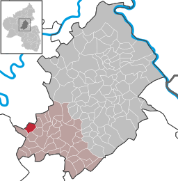 Läget för Hahn i Rhein-Hunsrück-Kreis