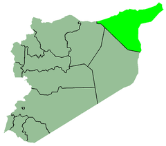 Provinsens läge i Syrien.