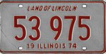 Номерной знак Иллинойса 1974 года - Номер 53 975.jpg