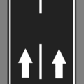 Standard lane divider on highways (JKR R6) and federal roads.