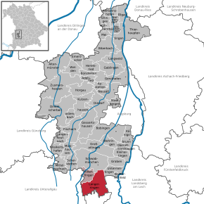 Poziția localității Langerringen