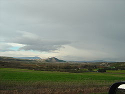 Mountain view of Larraga in Navarre, Spain
