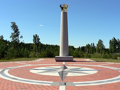 Monument op de plek van het centrale punt van Europa