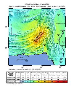 A 2013-as pakisztáni földrengés szeizmológiai képe