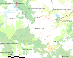 Poziția localității Montboudif