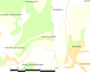 Poziția localității Thonne-les-Près