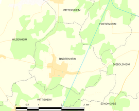 Mapa obce Bindernheim