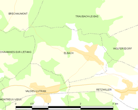 Mapa obce Elbach