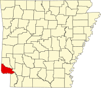 Map of Arkansas highlighting Little River County