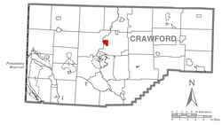Location of Saegertown in Crawford County