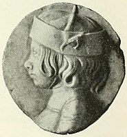 Medaglione con busto di fanciullo, possibile raffigurazione di Ercole M. o del fratello minore Sforza Francesco. Milano, Museo d’Arte Antica del Castello Sforzesco, inv. 1237.