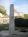 Fostul obelisc cu inscripția „În memoria victimelor pogromului fascist de la Iași din zilele de 28-29 iunie 1941”