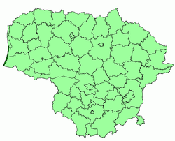 Location of Neringa municipality within Lithuania