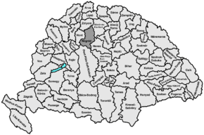 Hartă de poziționare pentru Comitatul Nógrád