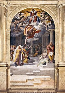 Pellegrino Tibaldi, Annunciation of the Birth of John the Baptist, 1551-1553, Bologna, Basilica di San Giacomo Maggiore