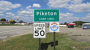 Piketon corporation limit sign.