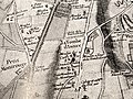 Plan de Roussel (1733). Moulins à vent à proximité de la rue de la Tombe-Issoire.