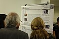 Arturo Garcia and Rina Lazo checking out the printed Wikipedia articles at the opening of the exhibition