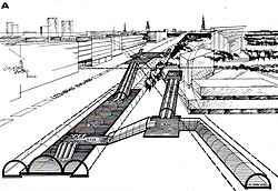 Plan axonométrique de la station Uzvaras, 1981