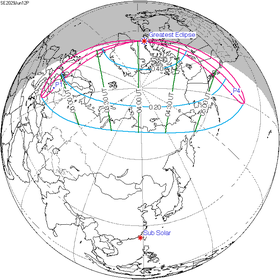 Carte de l'éclipse générale