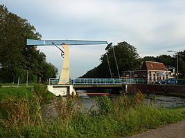 Ophaalbrug Schaive Klabbe over het diep bij Muntendam