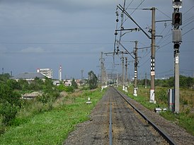 Вид со стороны Пулковского шоссе по ходу Южной портовой ветви
