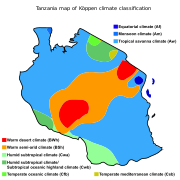 Кліматична карта Танзанії (за Кеппеном)