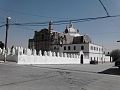 Church at San Salvador, Hidalgo, Mexico. Notice the small bell-gable in the top of the smaller chapel.