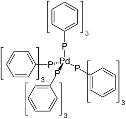 Strukturformel von Tetrakis(triphenylphosphin)palladium(0)