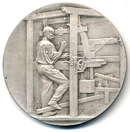 Union Syndicale des Tissus, Matières Textiles et Habillement, médaille en argent, 36 mm, avers.