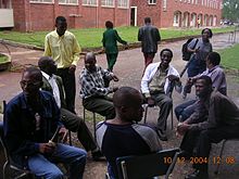 Social gathering on the edge of the university College Green Uzgreen.jpg